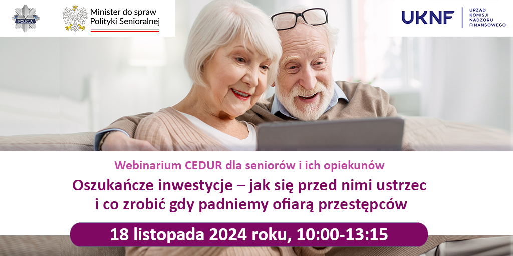 Zaproszenie na webinarium dla seniorów i ich opiekunów