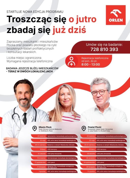 Program profilaktyczny „Troszcząc się o jutro – zbadaj się już dziś”