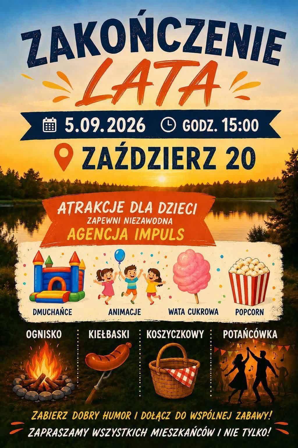 🌞🎉 ZAPROSZENIE NA ZAKOŃCZENIE LATA! 🎉🌞
